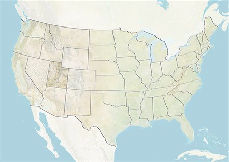 simsearch:872-06055120,k - United States and the State of Utah, Relief Map Stock Photo - Rights-Managed, Code: 872-06055817