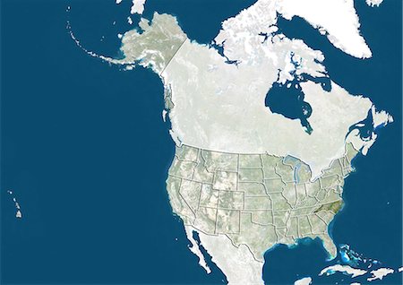 Des États-Unis et l'état de Caroline du Nord, Image Satellite de la couleur vraie Photographie de stock - Rights-Managed, Code: 872-06055912