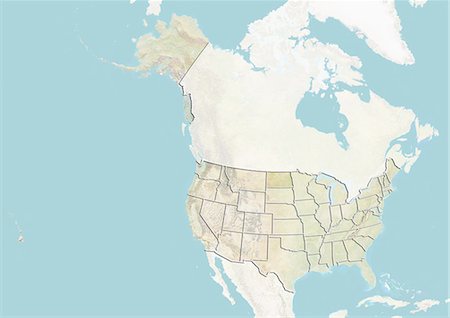 simsearch:872-06055899,k - Des États-Unis et l'état du Dakota du Nord, carte en Relief Photographie de stock - Rights-Managed, Code: 872-06055913