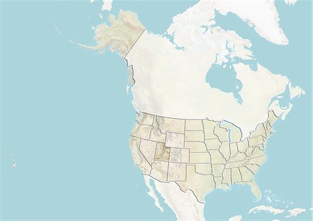 simsearch:872-06055120,k - United States and the State of Utah, Relief Map Foto de stock - Con derechos protegidos, Código: 872-06055946