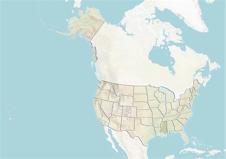 simsearch:872-06160968,k - United States and the State of Mississippi, Relief Map Foto de stock - Con derechos protegidos, Código: 872-06055940