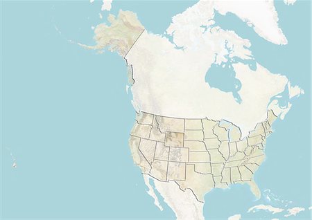 simsearch:872-06160538,k - United States and the State of Wyoming, Relief Map Stock Photo - Rights-Managed, Code: 872-06055961