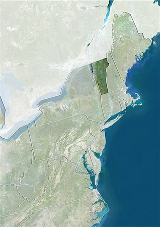 State of Vermont and Northeastern United States, True Colour Satellite Image Stock Photo - Rights-Managed, Code: 872-06055988