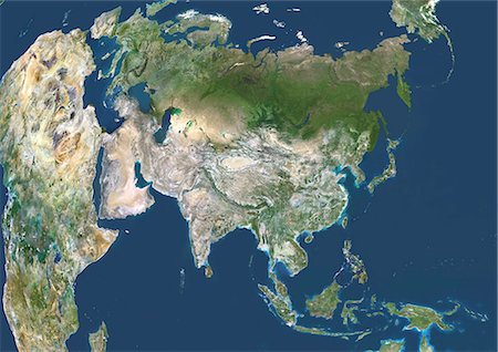 Vue satellite de l'Asie Photographie de stock - Rights-Managed, Code: 872-06052716