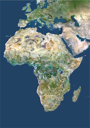 Vue satellite de l'Afrique Photographie de stock - Rights-Managed, Code: 872-06052717