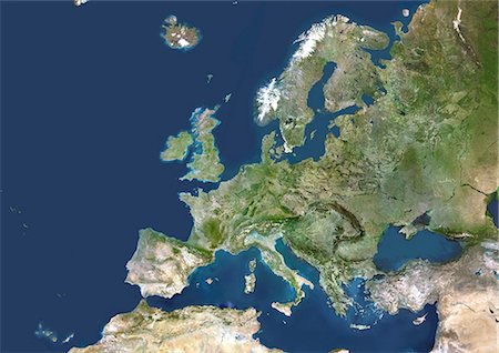 Vue satellite de l'Europe Photographie de stock - Rights-Managed, Code: 872-06052712