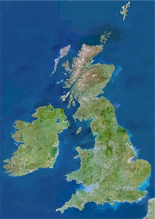 Satellite View of Ireland and United Kingdom Foto de stock - Con derechos protegidos, Código: 872-06052723