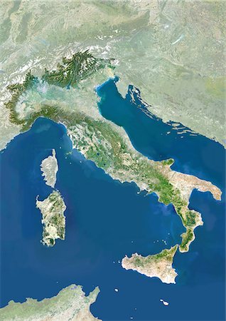 Satellite View of Italy Stock Photo - Rights-Managed, Code: 872-06052742