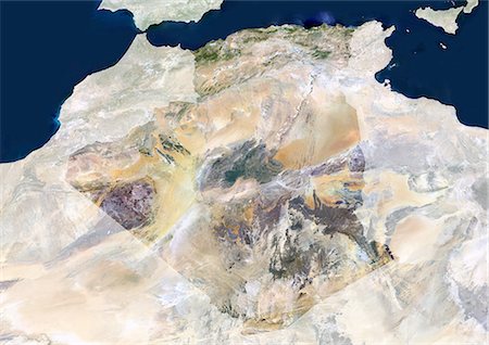 Satellite View of Algeria and Surrounding Area Foto de stock - Con derechos protegidos, Código: 872-06052755