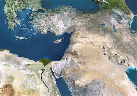 simsearch:872-06053329,k - Vue satellite des déserts d'Arabie saoudite et ses environs Photographie de stock - Rights-Managed, Code: 872-06052758