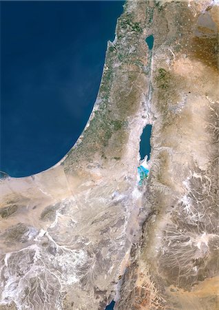 Vue satellite d'Israël et ses environs Photographie de stock - Rights-Managed, Code: 872-06052760