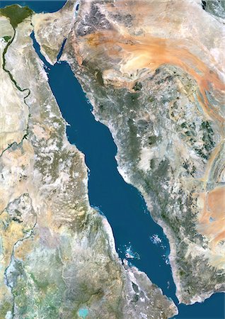 Satellite View of Red Sea, Middle East Foto de stock - Con derechos protegidos, Código: 872-06053949