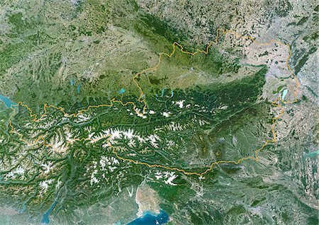 Satellite View of Austria Stock Photo - Rights-Managed, Code: 872-06053987