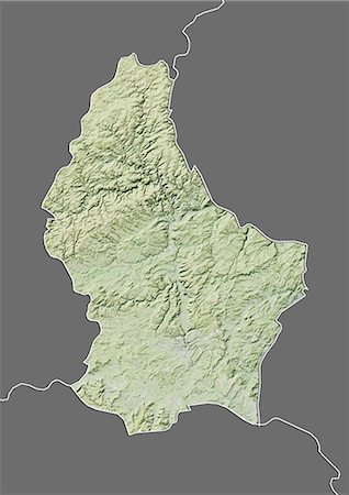 Reliefkarte Luxemburg (mit Rahmen und Maske). Dieses Bild wurde aus Daten von Landsat 5 & 7 Satelliten kombiniert mit Höhendaten erworbenen zusammengestellt. Stockbilder - Lizenzpflichtiges, Bildnummer: 872-06160324