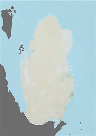 simsearch:872-06054719,k - Plan-relief de Qatar (avec bordure et masque). Cette image a été compilée à partir de données acquises par les satellites landsat 5 & 7 combinées avec les données d'élévation. Photographie de stock - Rights-Managed, Code: 872-06160353