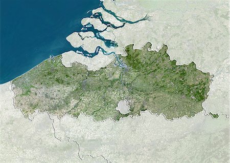 simsearch:872-06054340,k - Satellite view of Flemish Region, Belgium. This image was compiled from data acquired by LANDSAT 5 & 7 satellites. Foto de stock - Direito Controlado, Número: 872-06160445