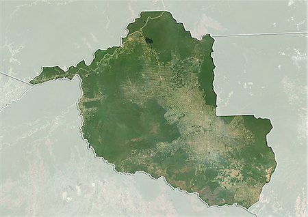 simsearch:872-06053794,k - Satellite view of the State of Rondonia, Brazil. This image is from 2003 and compiled from data acquired by LANDSAT 7 satellite. Foto de stock - Con derechos protegidos, Código: 872-06160493