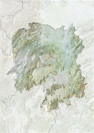 simsearch:872-06160587,k - Relief map of the province of Hunan, China. This image was compiled from data acquired by LANDSAT 5 & 7 satellites combined with elevation data. Stock Photo - Rights-Managed, Code: 872-06160568