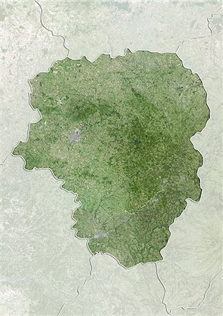 simsearch:872-06160630,k - Satellite view of Limousin, France. This image was compiled from data acquired by LANDSAT 5 & 7 satellites. Stock Photo - Rights-Managed, Code: 872-06160636