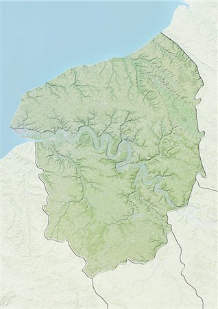 simsearch:872-06055187,k - Reliefkarte der Haute-Normandie, Frankreich. Dieses Bild wurde aus Daten von LANDSAT 5 & 7 Satelliten kombiniert mit Höhendaten erworbenen zusammengestellt. Stockbilder - Lizenzpflichtiges, Bildnummer: 872-06160667