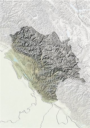 simsearch:872-06160538,k - Relief map of the State of Himachal Pradesh, India. This image was compiled from data acquired by LANDSAT 5 & 7 satellites combined with elevation data. Stock Photo - Rights-Managed, Code: 872-06160728