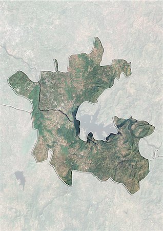 simsearch:872-06055335,k - Satellite view of the State of Dadra and Nagar Haveli, India. This image was compiled from data acquired by LANDSAT 5 & 7 satellites. Foto de stock - Con derechos protegidos, Código: 872-06160722