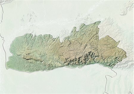 simsearch:872-06055335,k - Relief map of the State of Meghalaya, India. This image was compiled from data acquired by LANDSAT 5 & 7 satellites combined with elevation data. Fotografie stock - Rights-Managed, Codice: 872-06160744