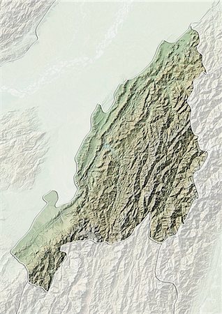 relief map - Relief map of the State of Nagaland, India. This image was compiled from data acquired by LANDSAT 5 & 7 satellites combined with elevation data. Stock Photo - Rights-Managed, Code: 872-06160748