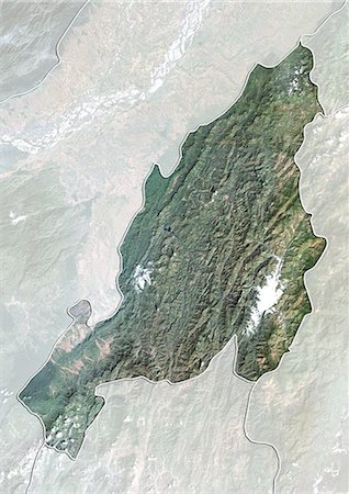 simsearch:872-06055335,k - Satellite view of the State of Nagaland, India. This image was compiled from data acquired by LANDSAT 5 & 7 satellites. Foto de stock - Con derechos protegidos, Código: 872-06160749