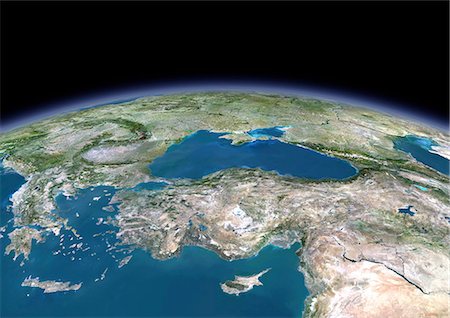 simsearch:872-08082791,k - 3D satellite image of Turkey and the Black Sea. Foto de stock - Con derechos protegidos, Código: 872-08082791