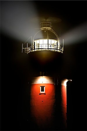 Light beams from lantern of the Cocksdorp lighthouse Eierland at night Stock Photo - Rights-Managed, Code: 872-08637884