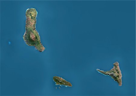Satellite view of the Comoros Archipelago. This image was compiled from data acquired by Landsat satellites. Foto de stock - Con derechos protegidos, Código: 872-08689427