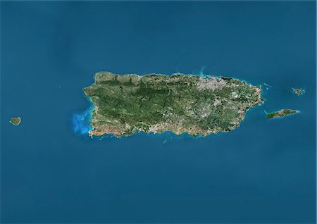 simsearch:872-06054275,k - Satellite view of Puerto Rico. This image was compiled from data acquired by Landsat satellites. Photographie de stock - Rights-Managed, Code: 872-08689465