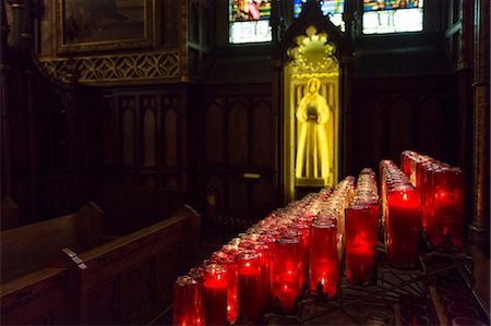 Candles in Basilica Notre Dame, Old City, Montreal, Quebec. Stock Photo - Rights-Managed, Code: 872-08914848