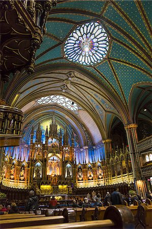 Basilica Notre Dame, Old City, Montreal, Quebec. Stock Photo - Rights-Managed, Code: 872-08914843