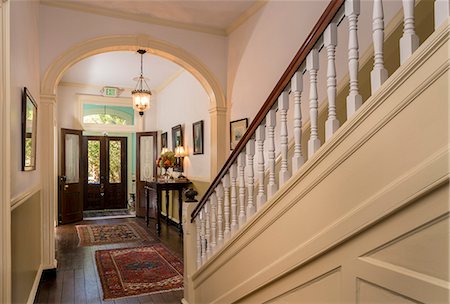 simsearch:872-08914934,k - Front Hall Foyer and stairs, Rachel Dowry's B&B, Baltimore, MD. Stock Photo - Rights-Managed, Code: 872-08914975