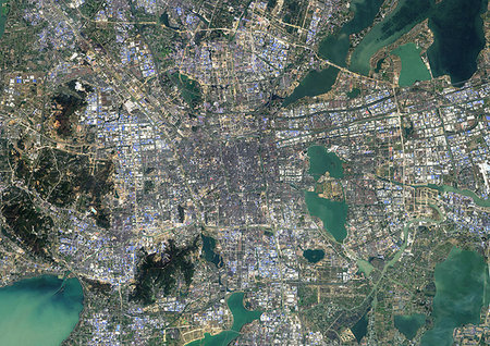 simsearch:872-09185839,k - Color satellite image of Suzhou, China. Image collected on March 16, 2014 by Landsat 8 satellites. Foto de stock - Direito Controlado, Número: 872-09185551