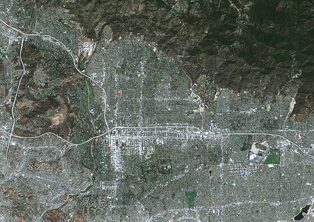 simsearch:872-09185770,k - Color satellite image of Pasadena, California, United States. Image collected on June 13, 2017 by Sentinel-2 satellites. Photographie de stock - Rights-Managed, Code: 872-09185734