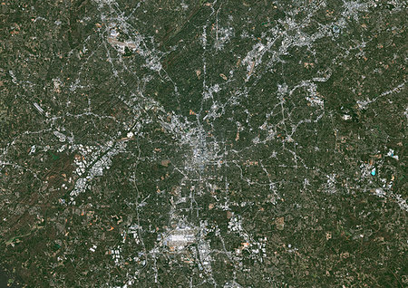 simsearch:872-09185770,k - Color satellite image of Atlanta, Georgia, United States. Image collected on January 30, 2018 by Sentinel-2 satellites. Photographie de stock - Rights-Managed, Code: 872-09185751