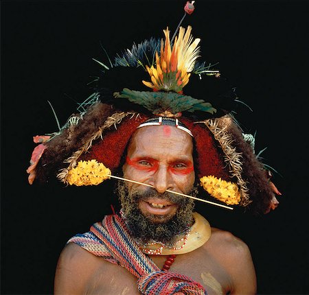 einheimisch - Portrait of Huli Wigman Papua New Guinea Foto de stock - Con derechos protegidos, Código: 873-06440165