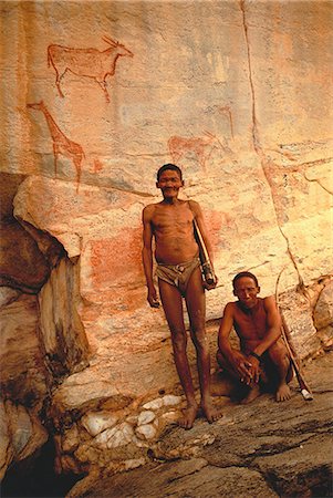 Portrait of Bushmen Kalahari Desert, Botswana Fotografie stock - Rights-Managed, Codice: 873-06440207