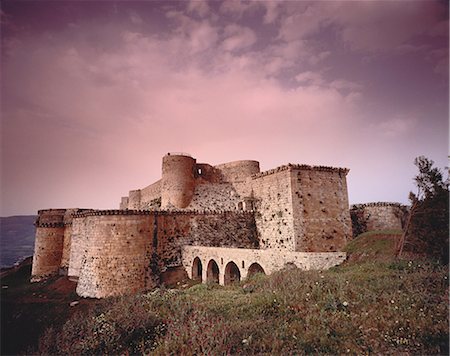 Crusaders Castle Krak des Chevaliers Alwash, Syria Foto de stock - Con derechos protegidos, Código: 873-06440318