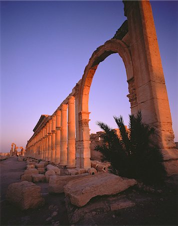 siria - Columns in Desert Palmyra Ruins, Syria Foto de stock - Con derechos protegidos, Código: 873-06440335