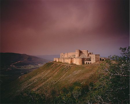 syrier - Crusaders Castle at Dusk Syria Foto de stock - Con derechos protegidos, Código: 873-06440342