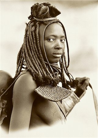 Portrait of Himba Woman Namibia Foto de stock - Con derechos protegidos, Código: 873-06440383