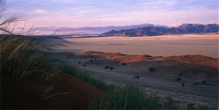 Vue d'ensemble du paysage au coucher du soleil du Naukluft Park, Namibie, Afrique Photographie de stock - Rights-Managed, Code: 873-06440469