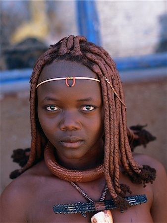 Portrait of Himba Woman in Traditional Dress Namibia, Africa Foto de stock - Direito Controlado, Número: 873-06440556