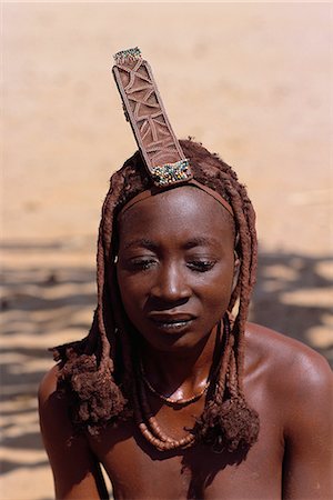 Portrait of Himba Woman in Traditional Dress Namibia, Africa Foto de stock - Direito Controlado, Número: 873-06440557