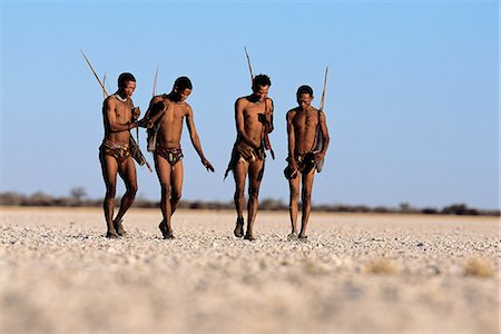 Bushman Hunters Walking Namibia, Africa Stock Photo - Rights-Managed, Code: 873-06440569