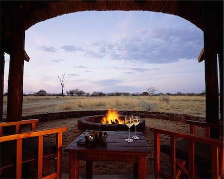 Braai Area Overlooking Veld, Erindi Game Lodge, Namibia, Africa Stock Photo - Rights-Managed, Code: 873-06440852